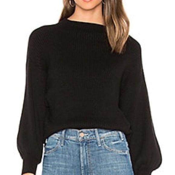 Line + Dot Black Alder Funnel Neck Rib Knit Sweater Size Small - Picture 2 of 12